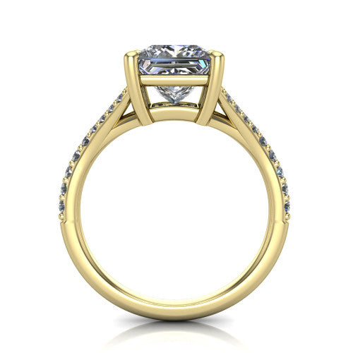 Sophia Princess Shape Classic Engagement Ring in 14K Yellow Gold