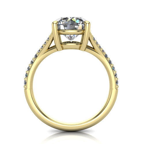 Sophia Round Shape Classic Engagement Ring in 14K Yellow Gold