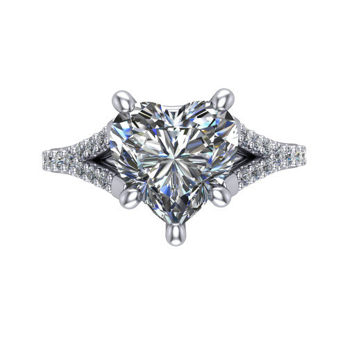 Sophia Heart Shape Classic Engagement Ring in Platinum