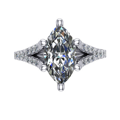Sophia Marquise Shape Classic Engagement Ring in Platinum