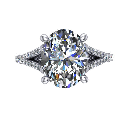 Sophia Oval Shape Classic Engagement Ring in Platinum