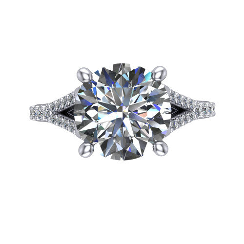 Sophia Round Shape Classic Engagement Ring in Platinum