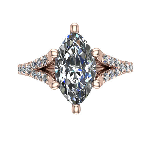 Sophia Marquise Shape Classic Engagement Ring in 18K Rose Gold