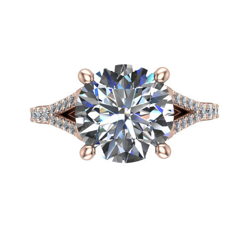 Sophia Round Shape Classic Engagement Ring in 18K Rose Gold