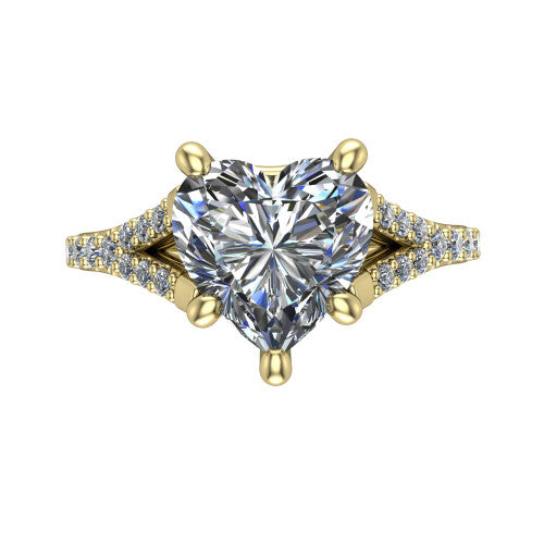 Sophia Heart Shape Classic Engagement Ring in 18K Yellow Gold