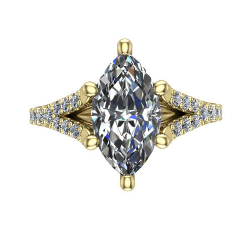 Sophia Marquise Shape Classic Engagement Ring in 18K Yellow Gold