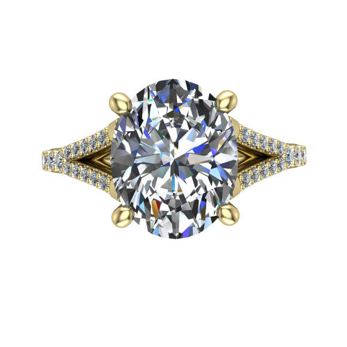 Sophia Oval Shape Classic Engagement Ring in 18K Yellow Gold
