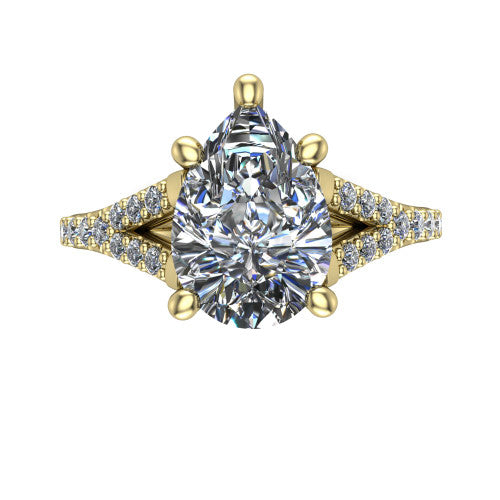 Sophia Pear Shape Classic Engagement Ring in 18K Yellow Gold