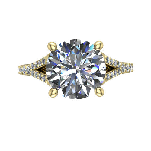 Sophia Round Shape Classic Engagement Ring in 14K Yellow Gold