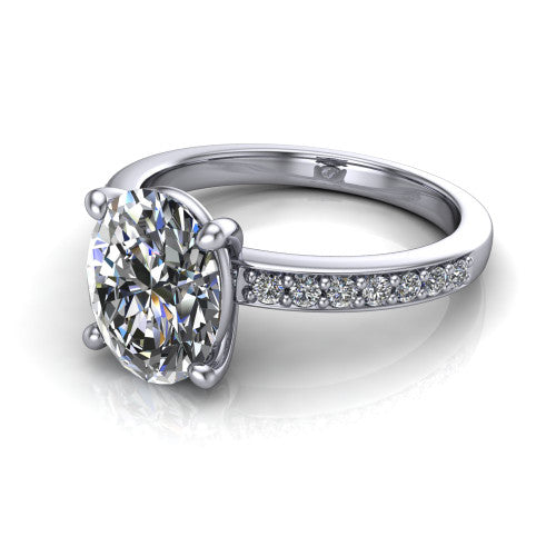 Evelyn Oval Shape Classic Engagement Ring in Platinum