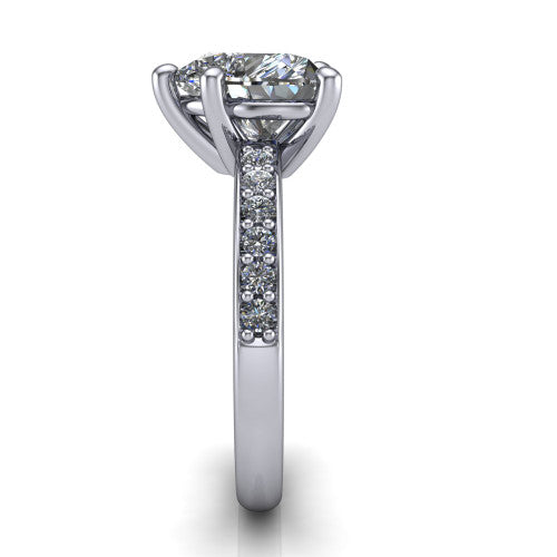Evelyn Heart Shape Classic Engagement Ring in 14K White Gold