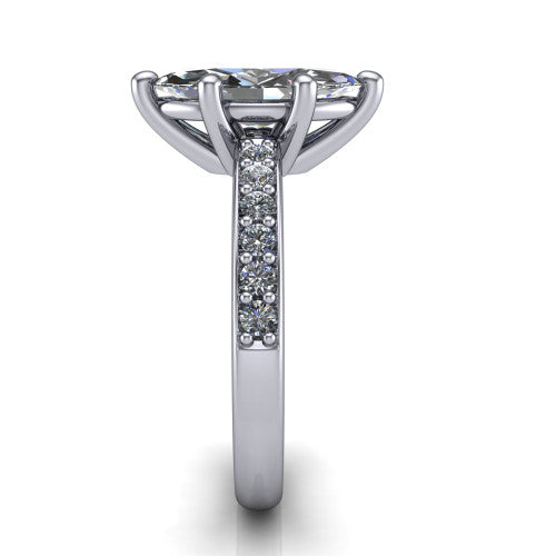 Evelyn Marquise Shape Classic Engagement Ring in 18K White Gold