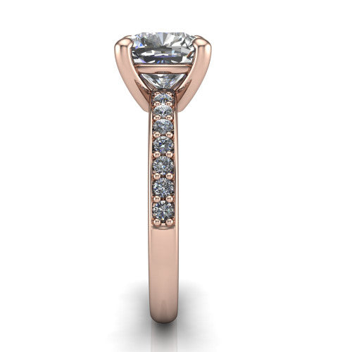 Evelyn Cushion Shape Classic Engagement Ring in 18K Rose Gold