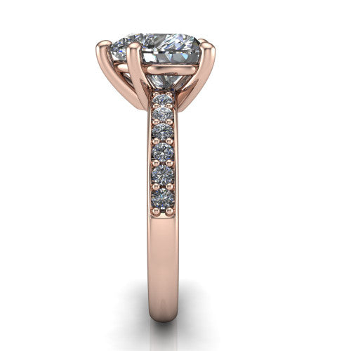 Evelyn Heart Shape Classic Engagement Ring in 14K Rose Gold