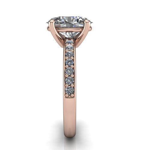 Evelyn Oval Shape Classic Engagement Ring in 14K Rose Gold