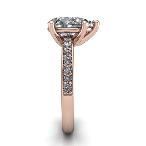 Evelyn Pear Shape Classic Engagement Ring in 18K Rose Gold