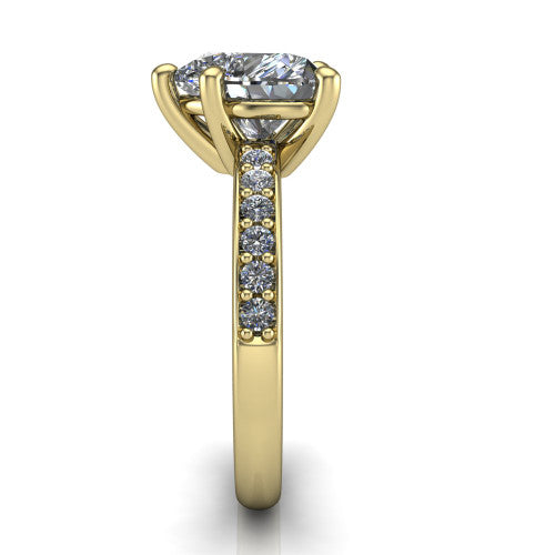 Evelyn Heart Shape Classic Engagement Ring in 14K Yellow Gold