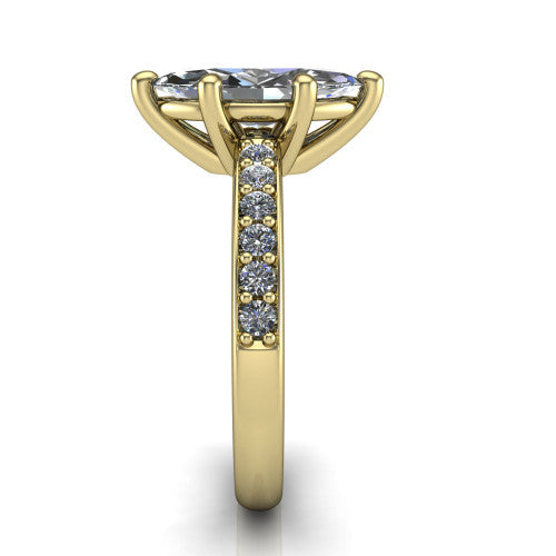 Evelyn Marquise Shape Classic Engagement Ring in 14K Yellow Gold