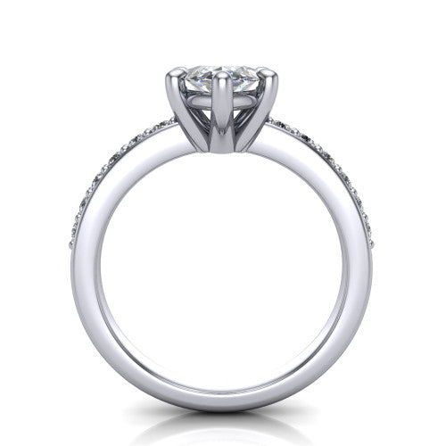 Evelyn Marquise Shape Classic Engagement Ring in 18K White Gold