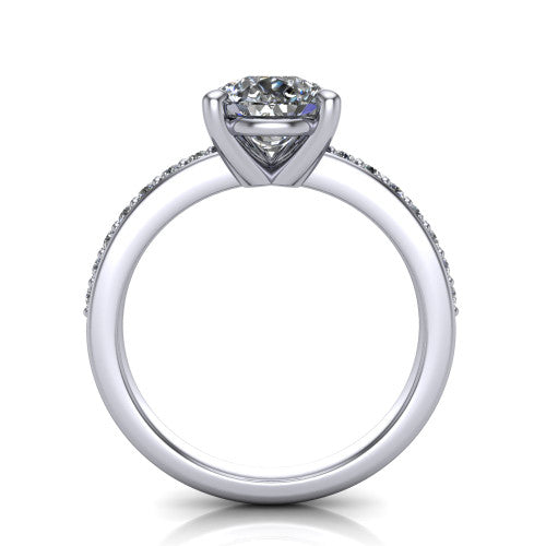 Evelyn Pear Shape Classic Engagement Ring in 18K White Gold
