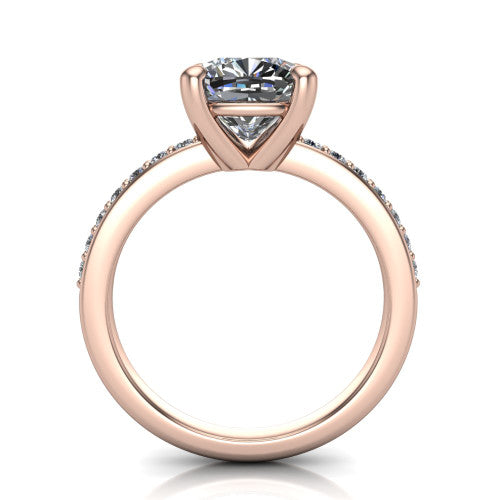 Evelyn Cushion Shape Classic Engagement Ring in 18K Rose Gold