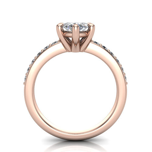 Evelyn Marquise Shape Classic Engagement Ring in 18K Rose Gold