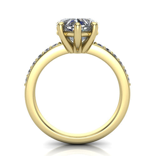 Evelyn Heart Shape Classic Engagement Ring in 18K Yellow Gold