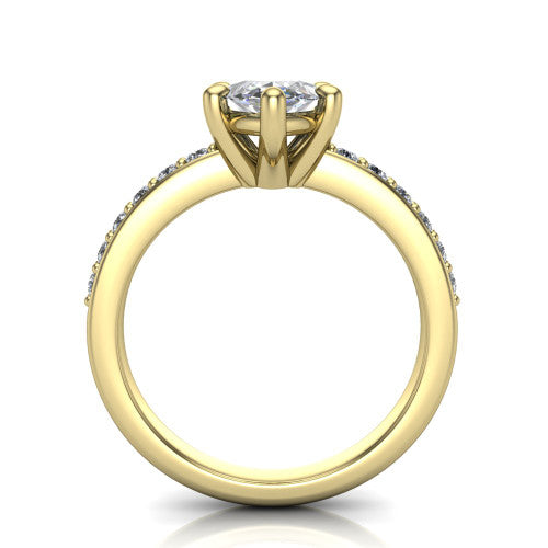 Evelyn Marquise Shape Classic Engagement Ring in 18K Yellow Gold
