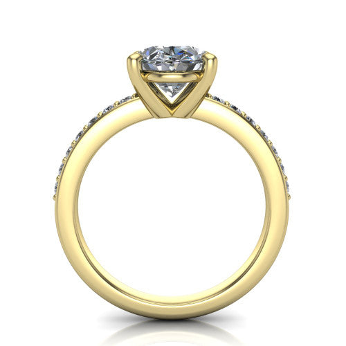 Evelyn Oval Shape Classic Engagement Ring in 18K Yellow Gold
