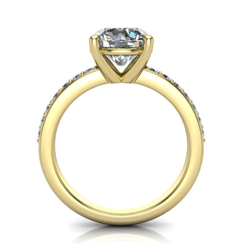 Evelyn Round Shape Classic Engagement Ring in 18K Yellow Gold