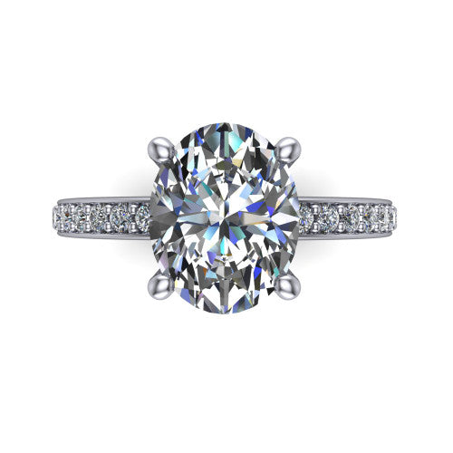 Evelyn Oval Shape Classic Engagement Ring in Platinum
