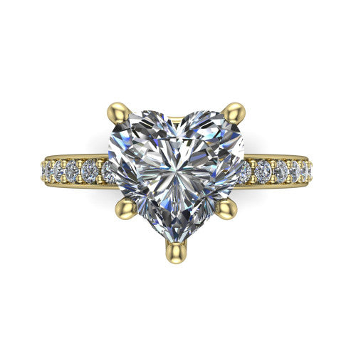 Evelyn Heart Shape Classic Engagement Ring in 14K Yellow Gold