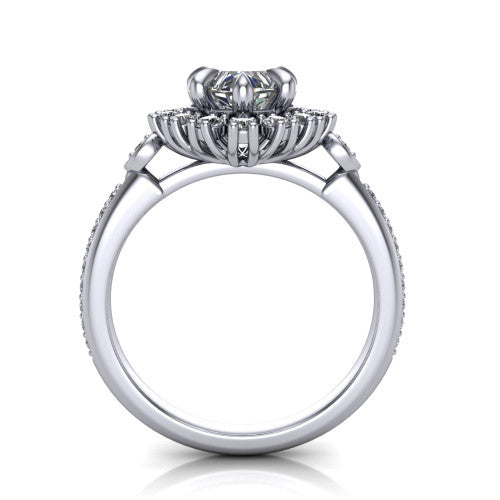 Victoria Heart Shape Halo Engagement Ring in Platinum
