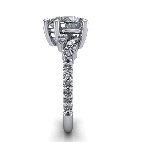 Willow Heart Shape Classic Engagement Ring in 14K White Gold