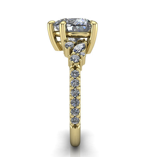 Willow Heart Shape Classic Engagement Ring in 18K Yellow Gold