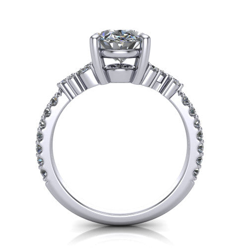 Willow Oval Shape Classic Engagement Ring in Platinum