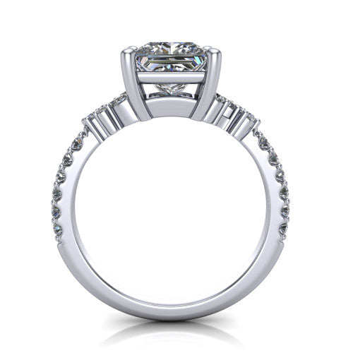 Willow Princess Shape Classic Engagement Ring in Platinum