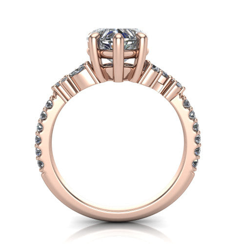 Willow Heart Shape Classic Engagement Ring in 14K Rose Gold
