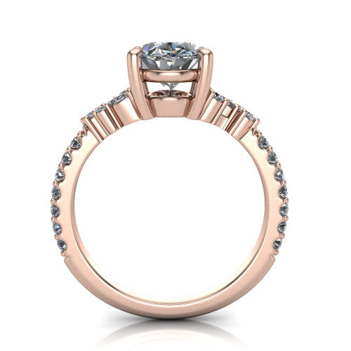 Willow Oval Shape Classic Engagement Ring in 14K Rose Gold