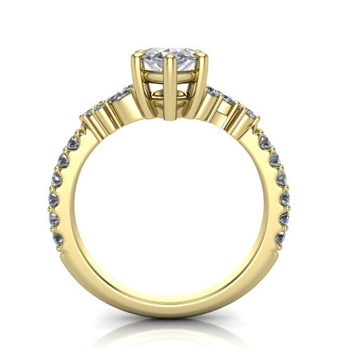 Willow Marquise Shape Classic Engagement Ring in 18K Yellow Gold