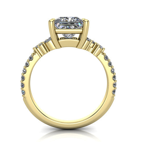 Willow Princess Shape Classic Engagement Ring in 14K Yellow Gold