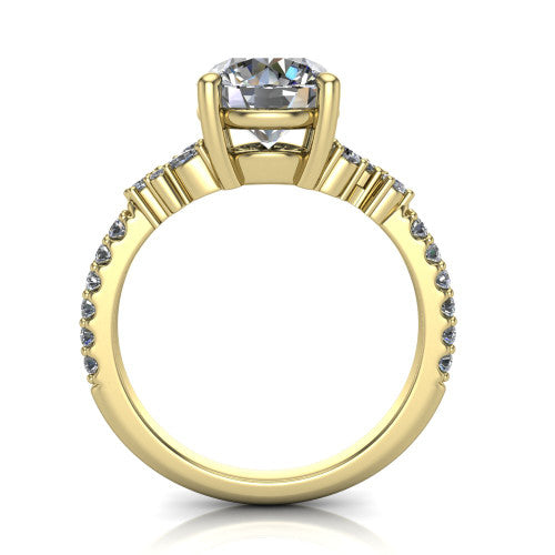 Willow Round Shape Classic Engagement Ring in 18K Yellow Gold