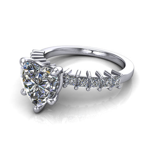 Maya Heart Shape Classic Engagement Ring in Platinum