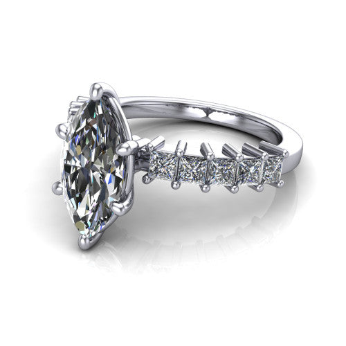 Maya Marquise Shape Classic Engagement Ring in Platinum