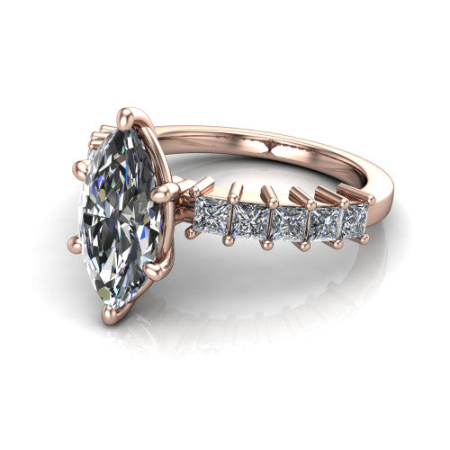 Maya Marquise Shape Classic Engagement Ring in 18K Rose Gold