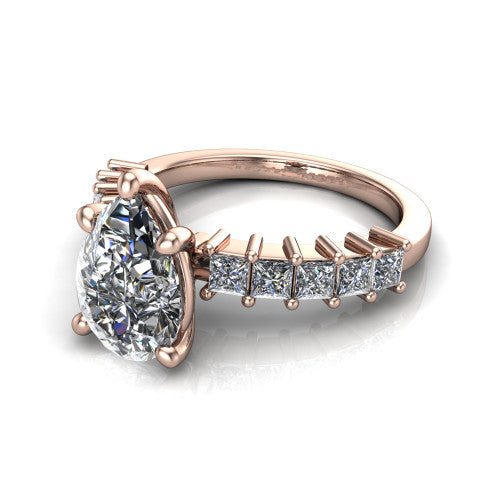 Maya Pear Shape Classic Engagement Ring in 14K Rose Gold