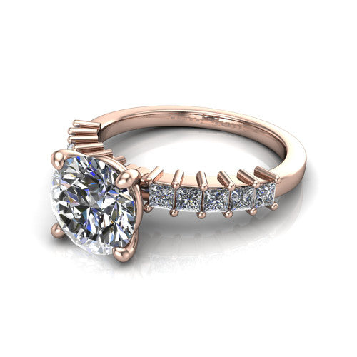 Maya Round Shape Classic Engagement Ring in 18K Rose Gold