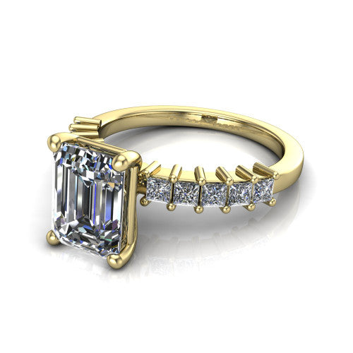 Maya Emerald Shape Classic Engagement Ring in 14K Yellow Gold
