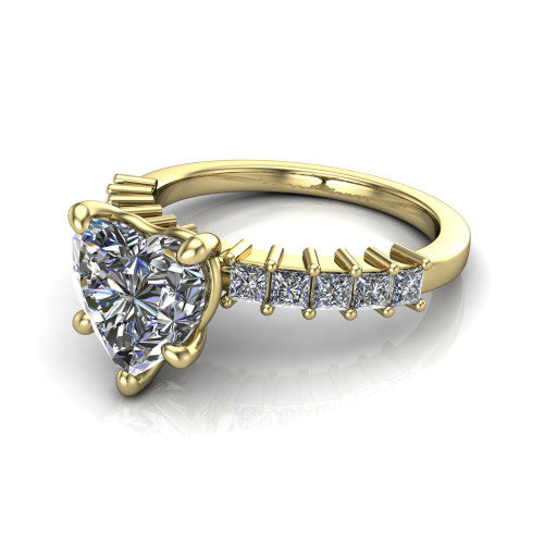 Maya Heart Shape Classic Engagement Ring in 18K Yellow Gold