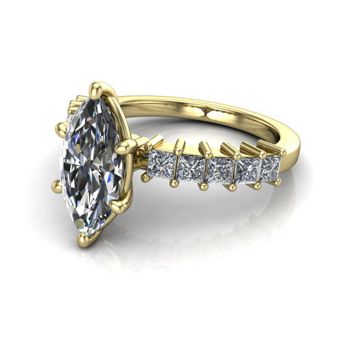 Maya Marquise Shape Classic Engagement Ring in 14K Yellow Gold